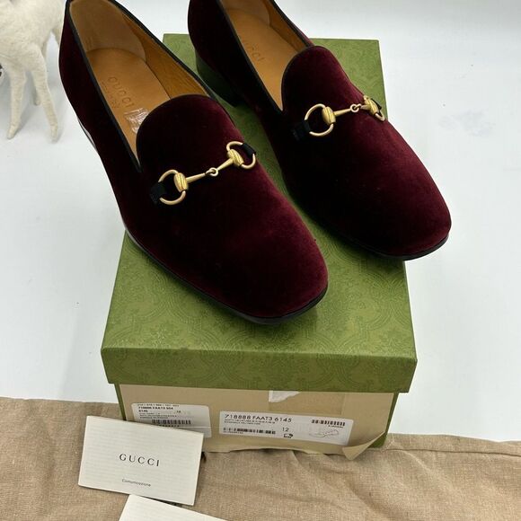Men’s Gucci Horsebit velvet loafers size 12 fits 13 US made in Italy - Picture 3 of 12